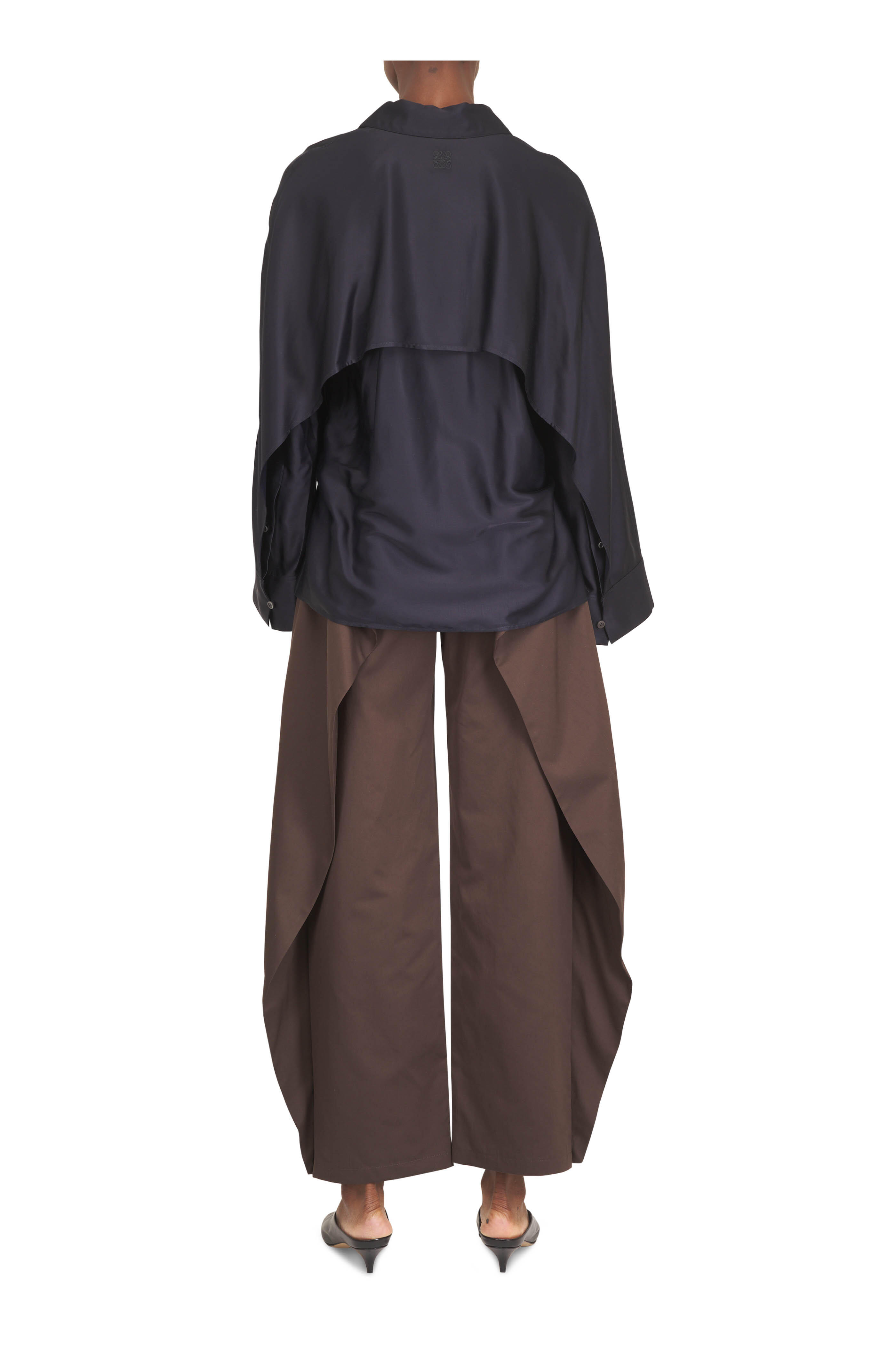 Loewe - Dark Navy Stretch Cape Shirt - view 3