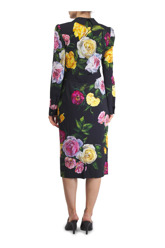 Dolce & Gabbana - Cady Peony & Rose Print Shirtdress