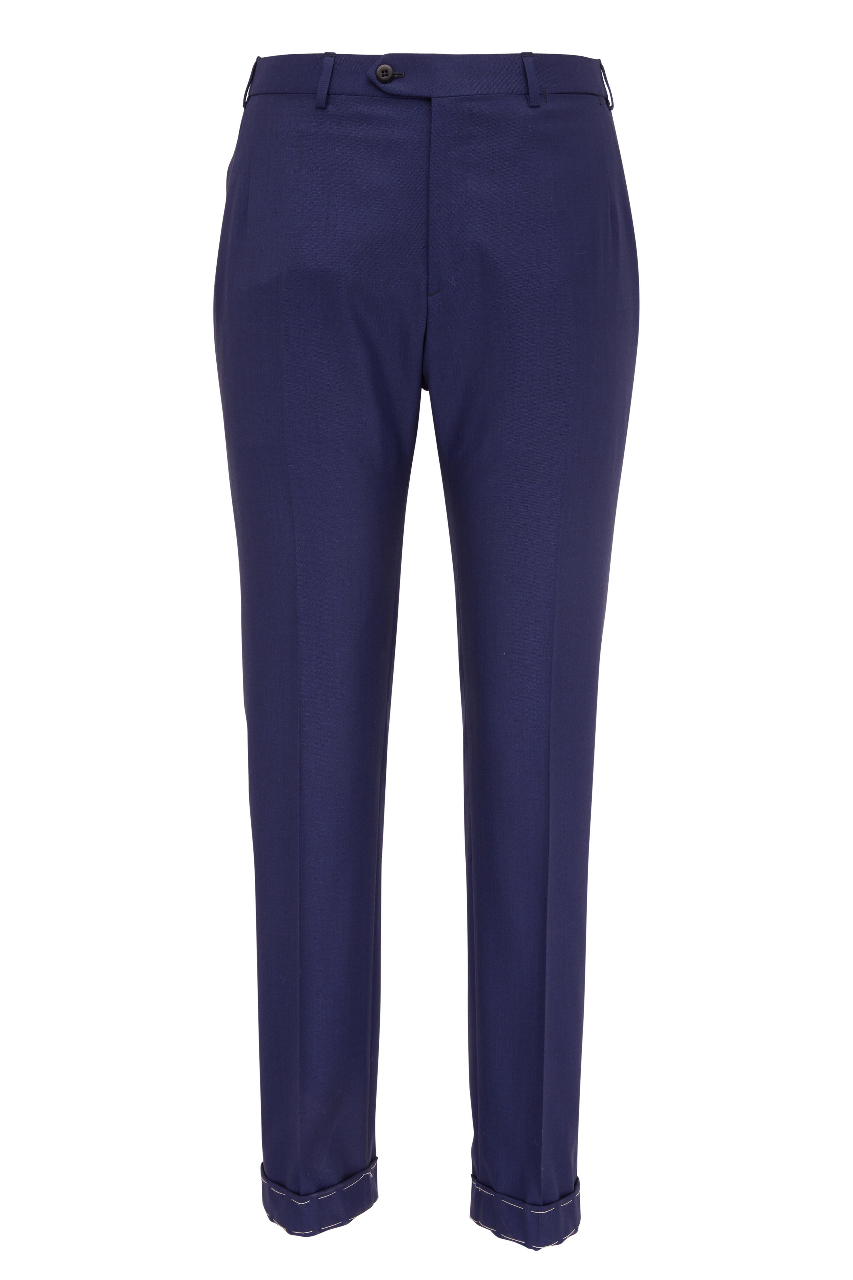 Brioni - Solid Bright Navy Wool Suit | Mitchell Stores