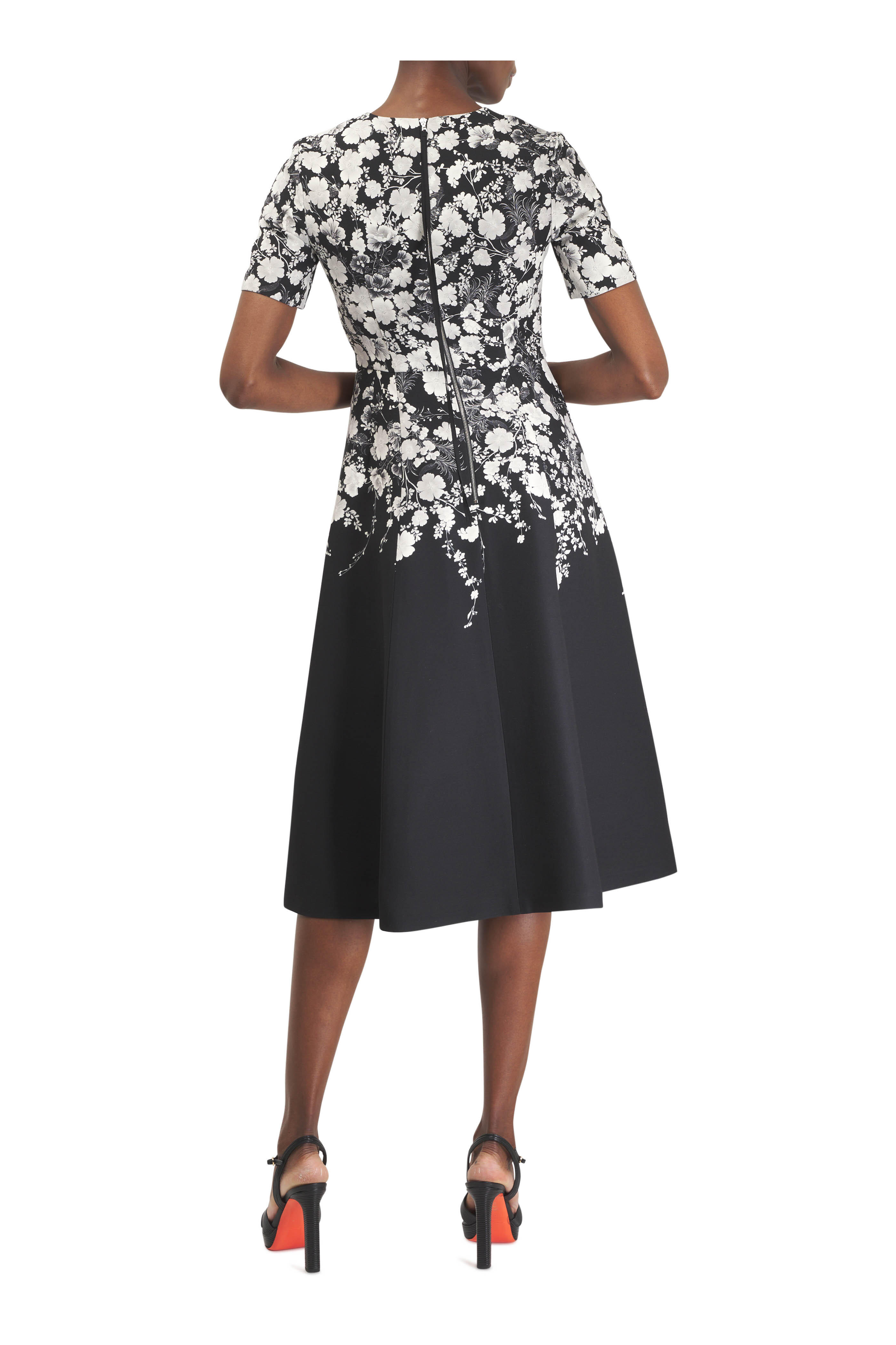 Adam Lippes - Evangeline Black & Silver Printed Dress