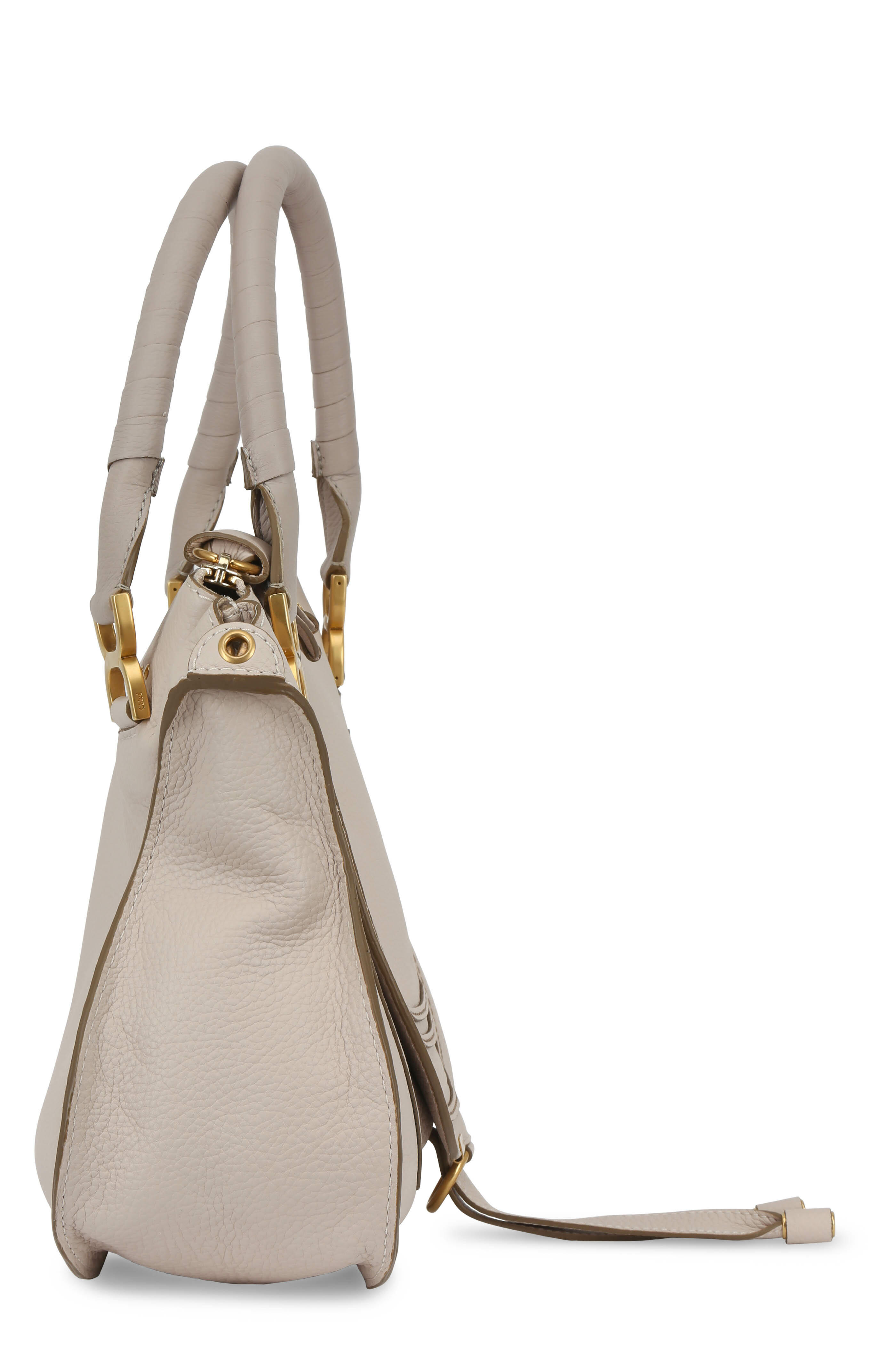 ハンドバッグ Chloe Marcie Medium Double Carry White Chloé - Marcie Abstract White Leather Medium Shoulder Bag