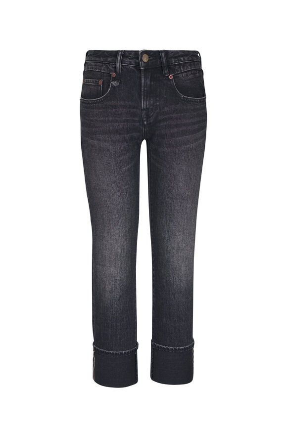 R13 Black Cuffed Straight Jean - view 1