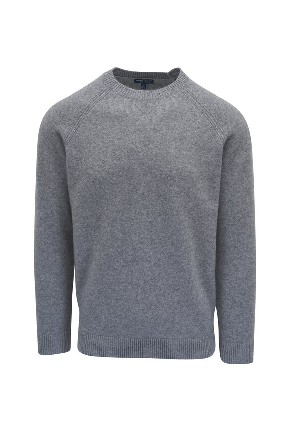 Peter Millar Briard Gale Gray Brushed Crewneck Sweater