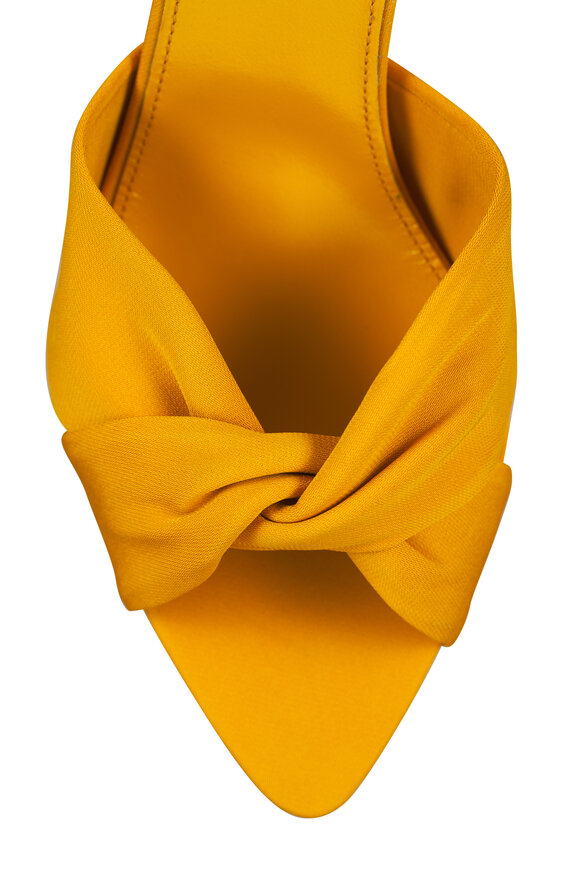 Saint Laurent Franciane Twisted Orange Satin Sandal, 75mm - view 5