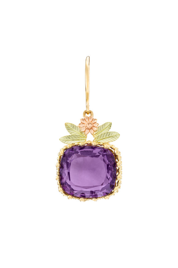 Mellerio 18k Gold Amethyst Single Earring