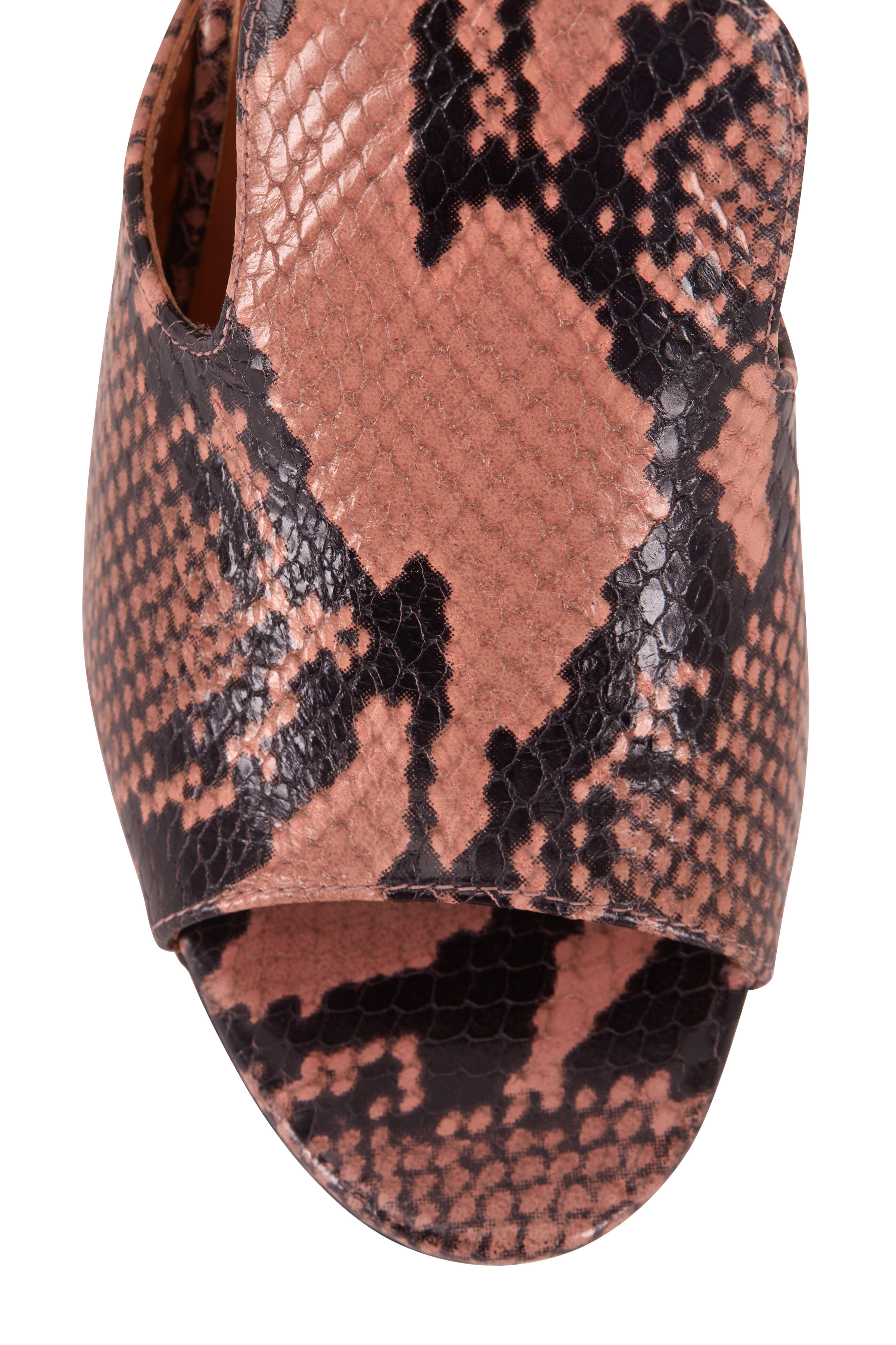 Paris Texas - Blush Python Embossed Chunky Heel Mule, 80mm