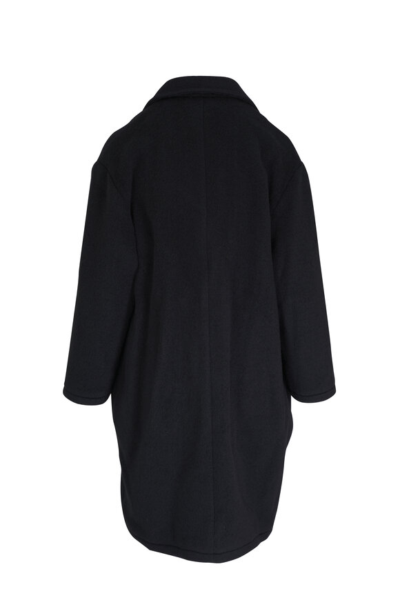 Maurizio Baldassari - Black Relaxed Alpaca Long Coat