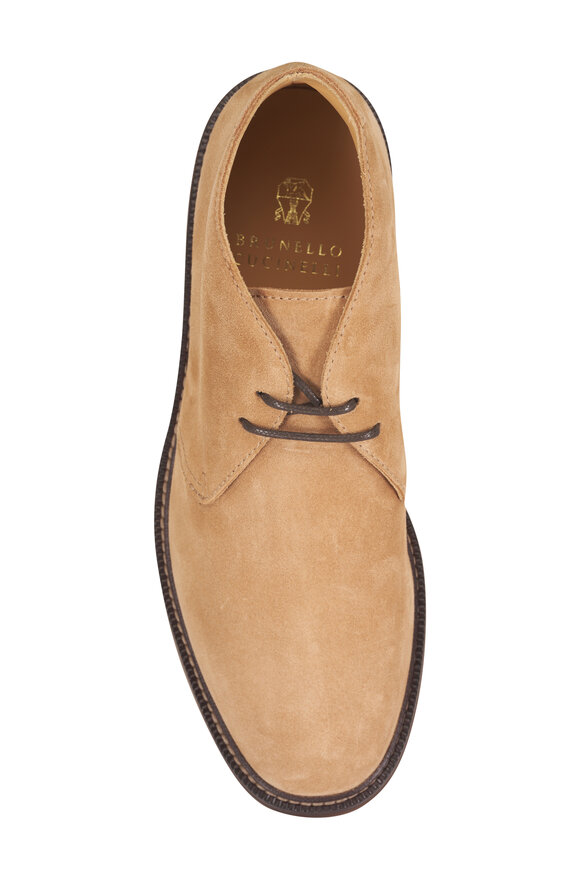 Brunello Cucinelli Tan Suede Chukka Boot - view 3
