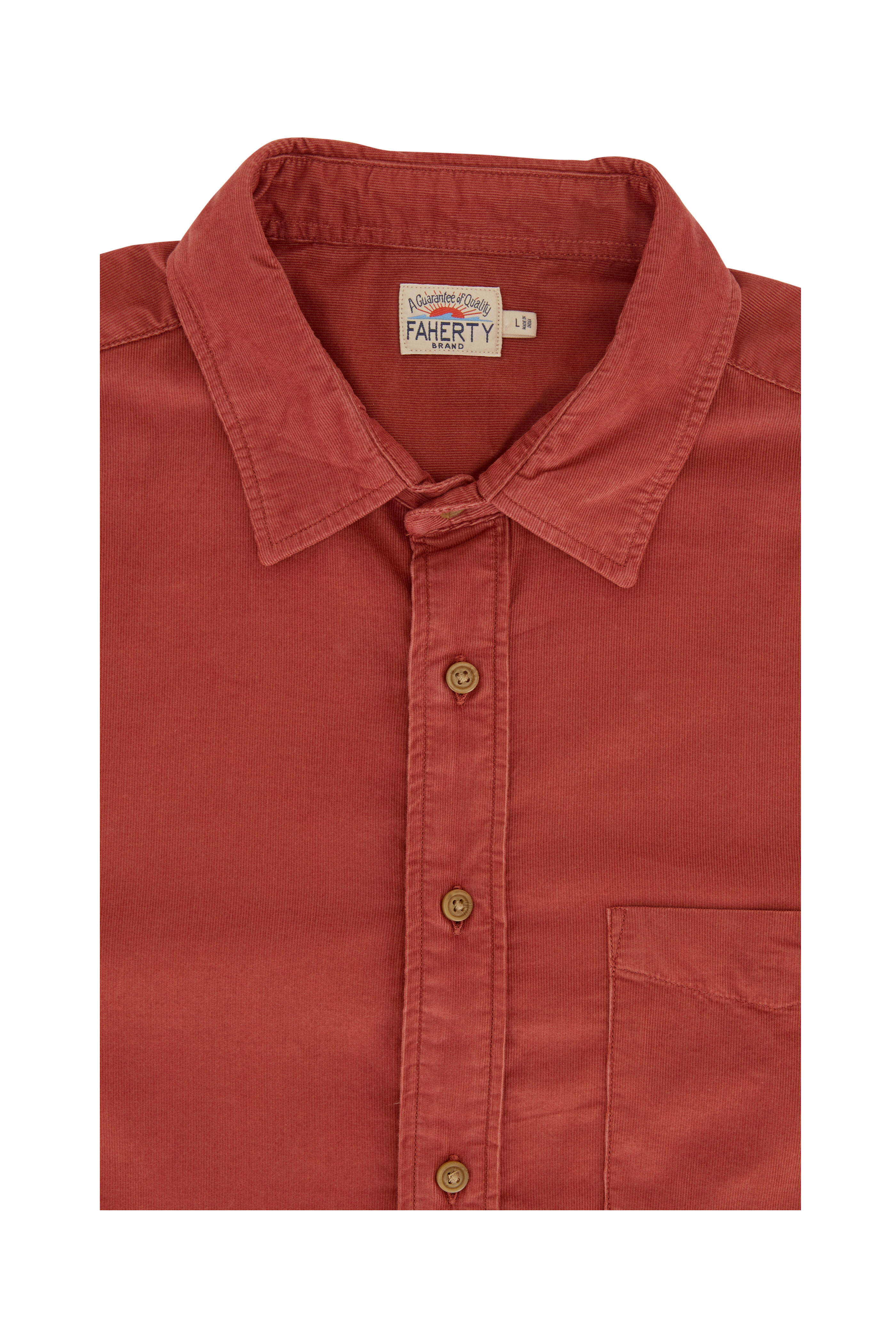Faherty Brand Burnt Russet Corduroy Sport Shirt