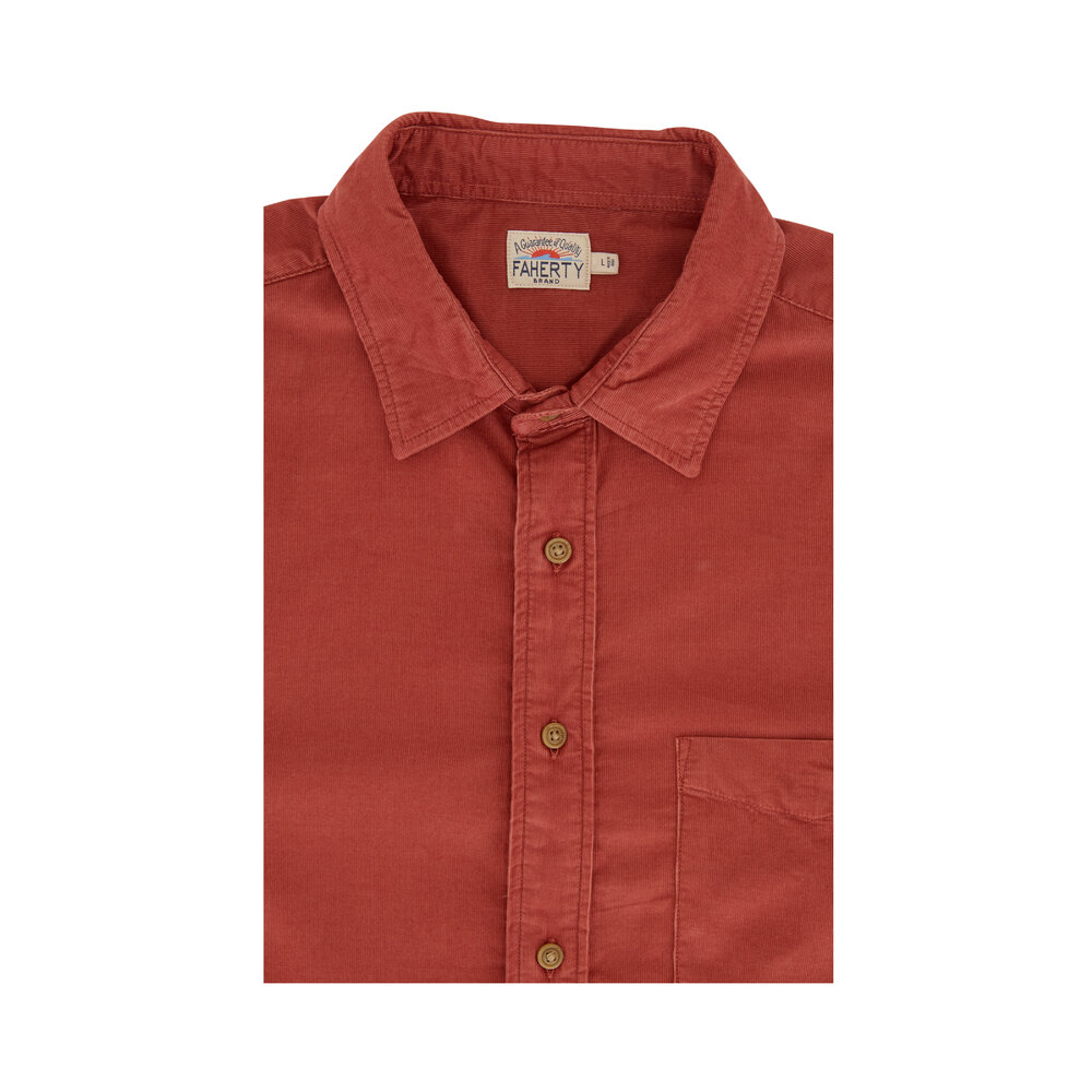 Faherty Brand Burnt Russet Corduroy Sport Shirt