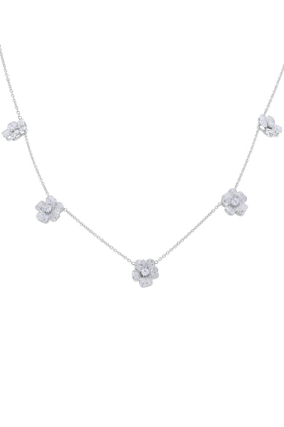 Oscar Heyman - Platinum & Diamond 5 Station Floret Necklace