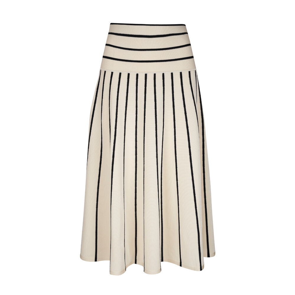 Zimmermann - Cream & Black Matchmaker Striped Knit Skirt Zimmermann - Cream & Black Matchmaker Striped Knit Skirt