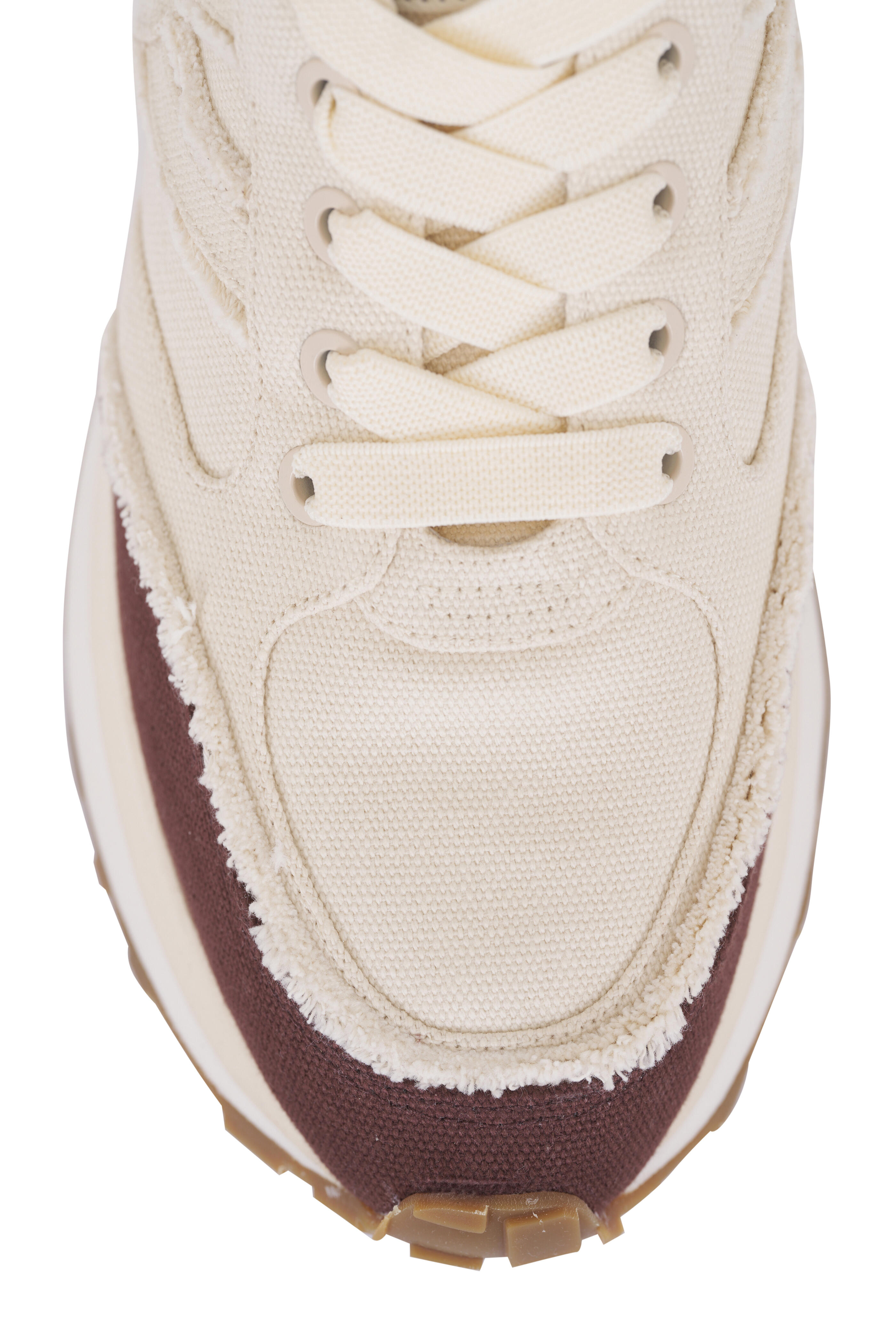 Veronica Beard - Valentina Off White & Chocolate Canvas Sneaker