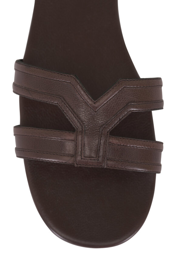 Saint Laurent Mabrouka Paris Brown Leather Sandal - view 5