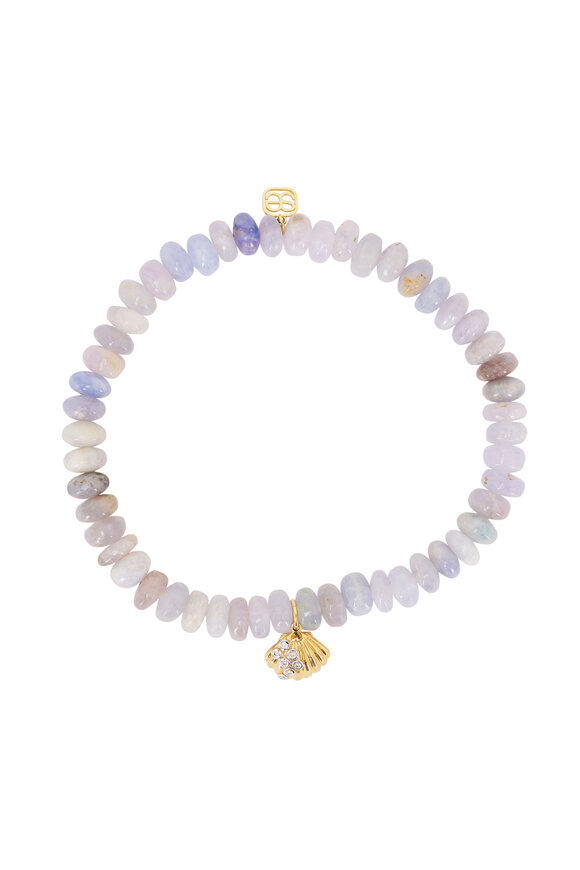Sydney Evan Small Clam Shell Charm Bead Bracelet