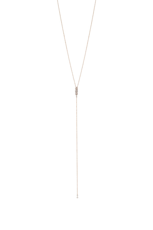 Kai Linz - Rose Gold Center Cut Diamond Lariat Necklace