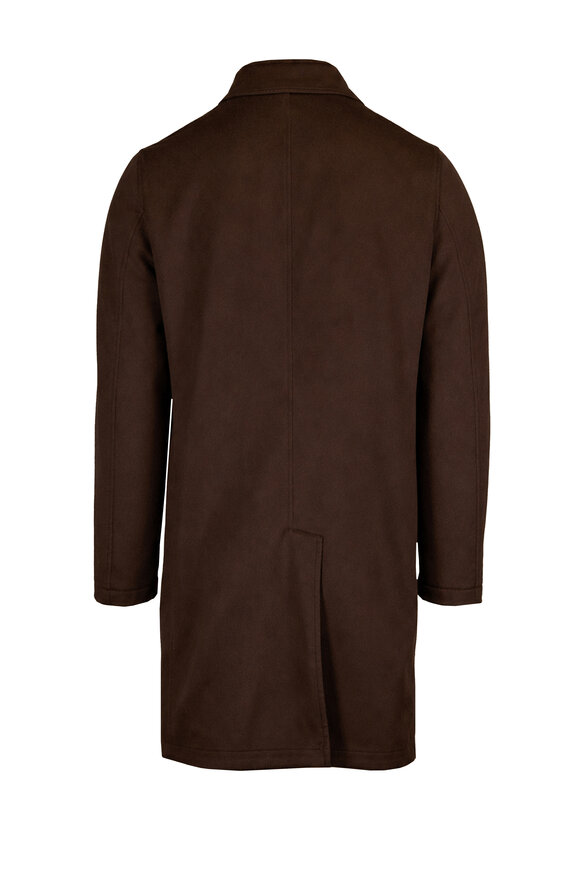 Cesare Attolini Black & Brown Reversible Car Coat - view 2
