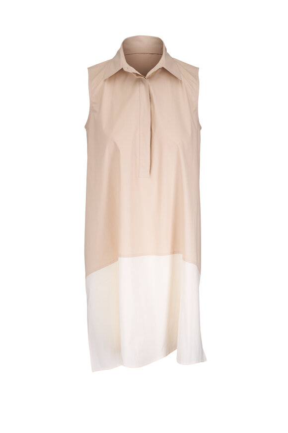 Antonelli Minnesota Ivory & Khaki Two Tone Mini Dress