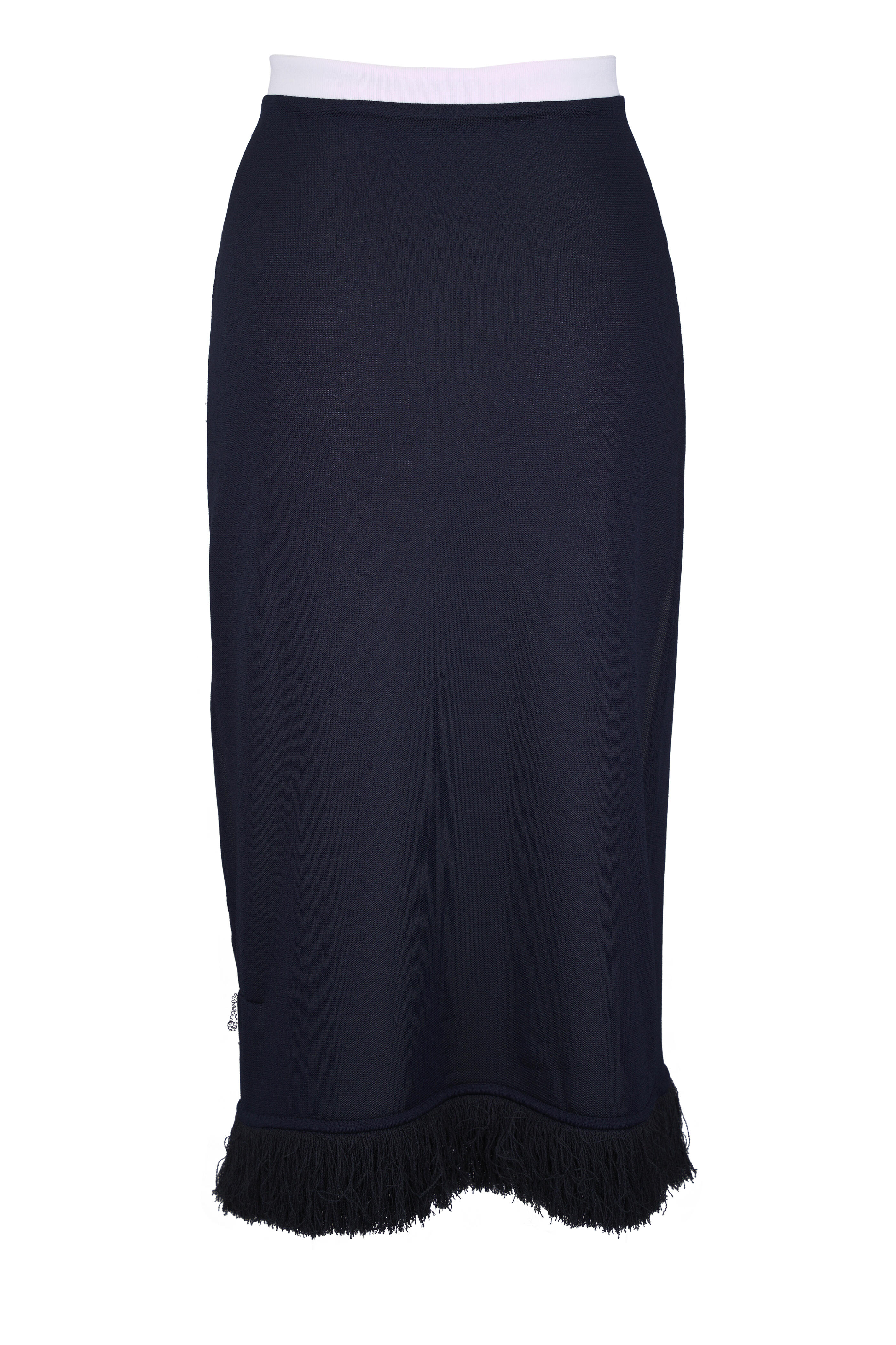 Bottega Veneta - Colorblock Midnight Silk Layered Fringe Midi Skirt - view 2