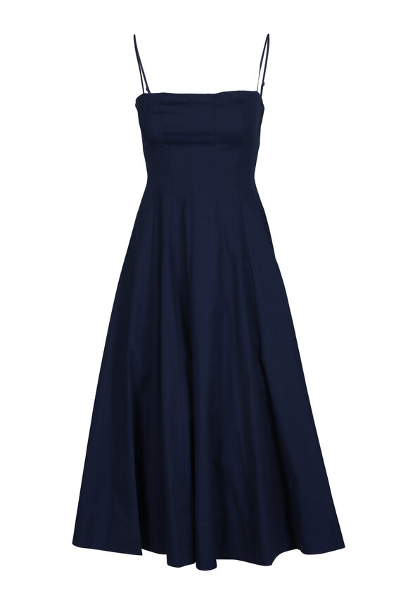 Staud Navy Wylie Midi Dress
