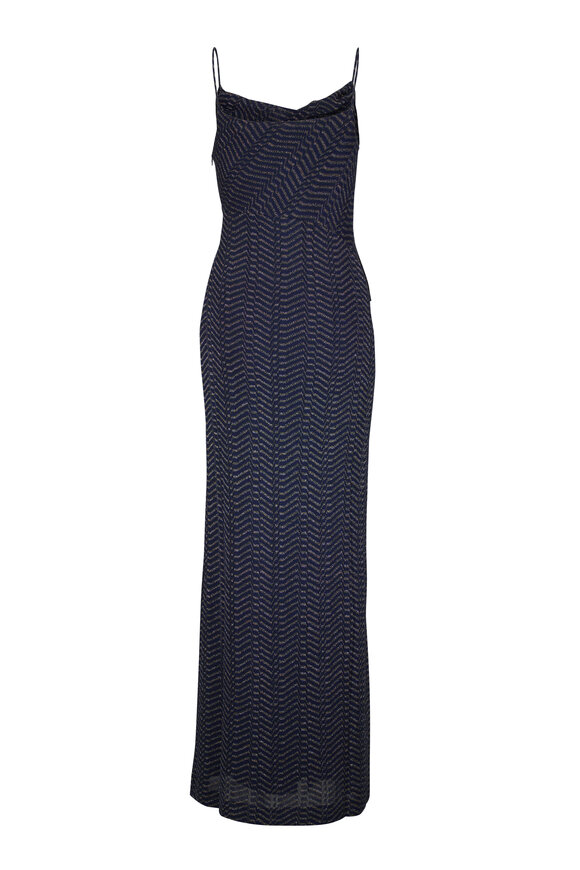 Missoni Blue & Gold Maxi Dress - view 4
