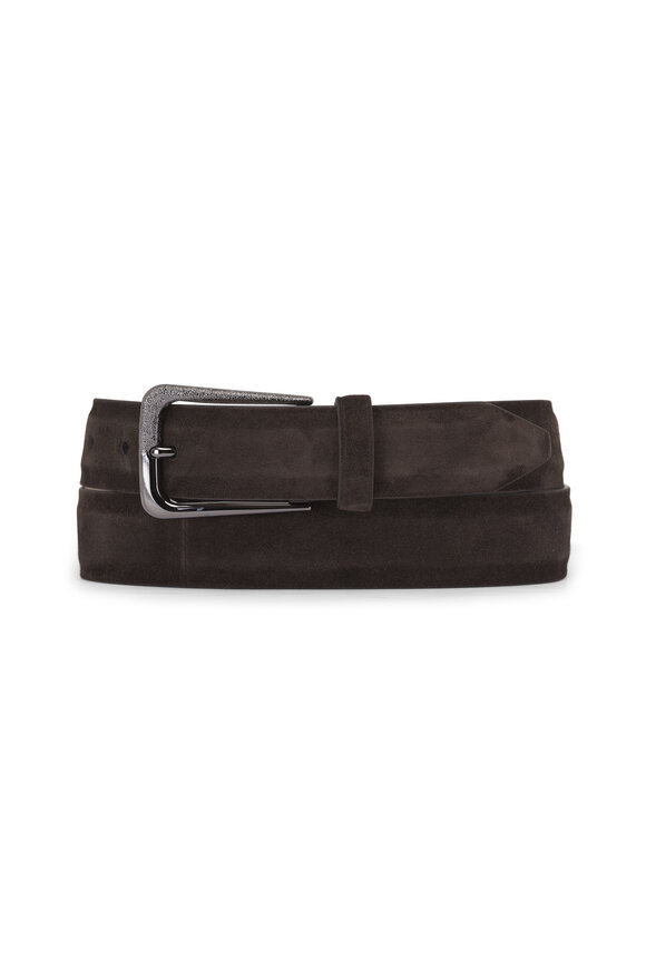 Golden Goose - Dallas Testa Di Moro Washed Leather Stud Belt