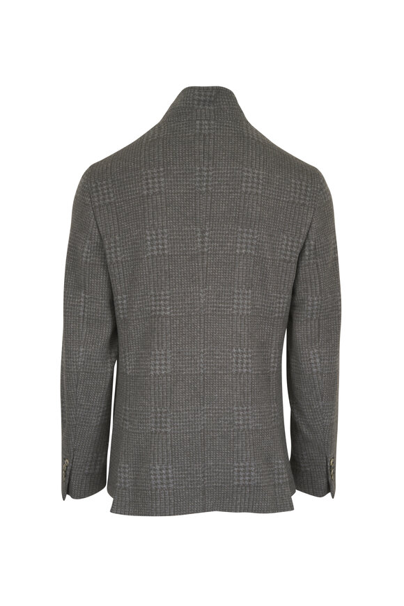 Fedeli Damon Olive Cashmere Flannel Jacquard Blazer - view 4