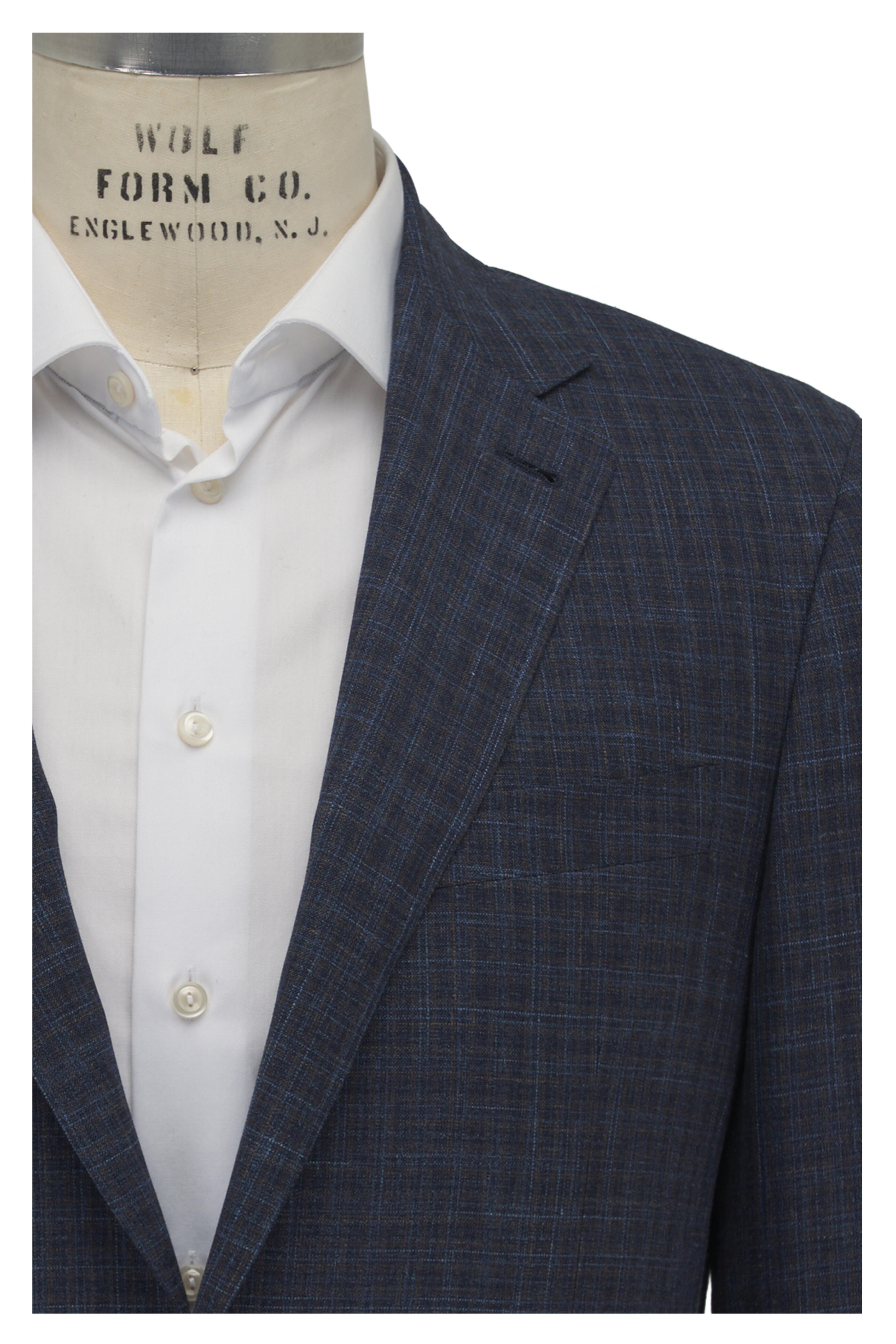 Canali - Kei Blue & Brown Tonal Plaid Sportcoat