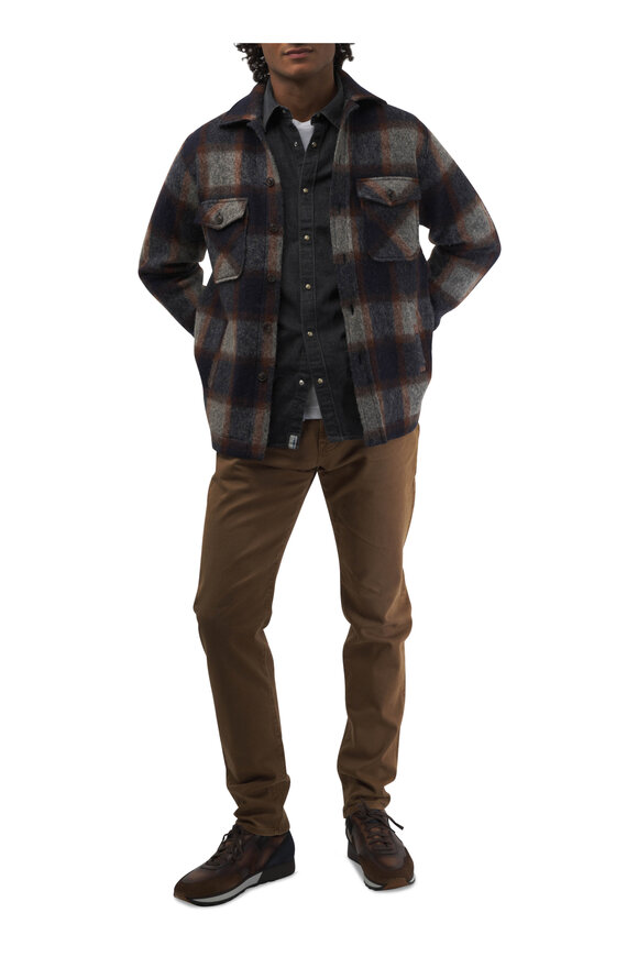 Tintoria - Brown & Navy Plaid Overshirt