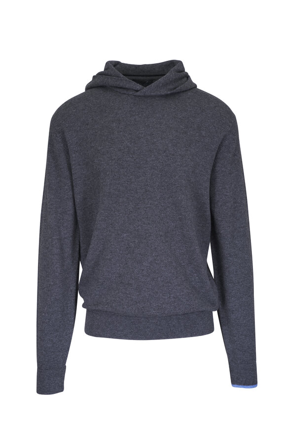 Greyson Koko Dark Heathered Gray Wool & Cashmere Hoodie