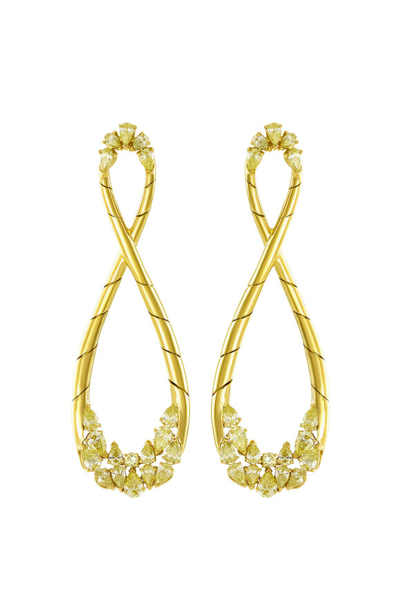 Etho Maria 18k Yellow Gold Diamond Hoop