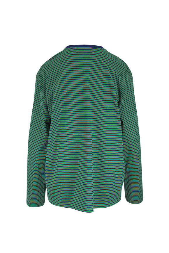 Miu Miu Green Striped Jersey T-Shirt - view 4