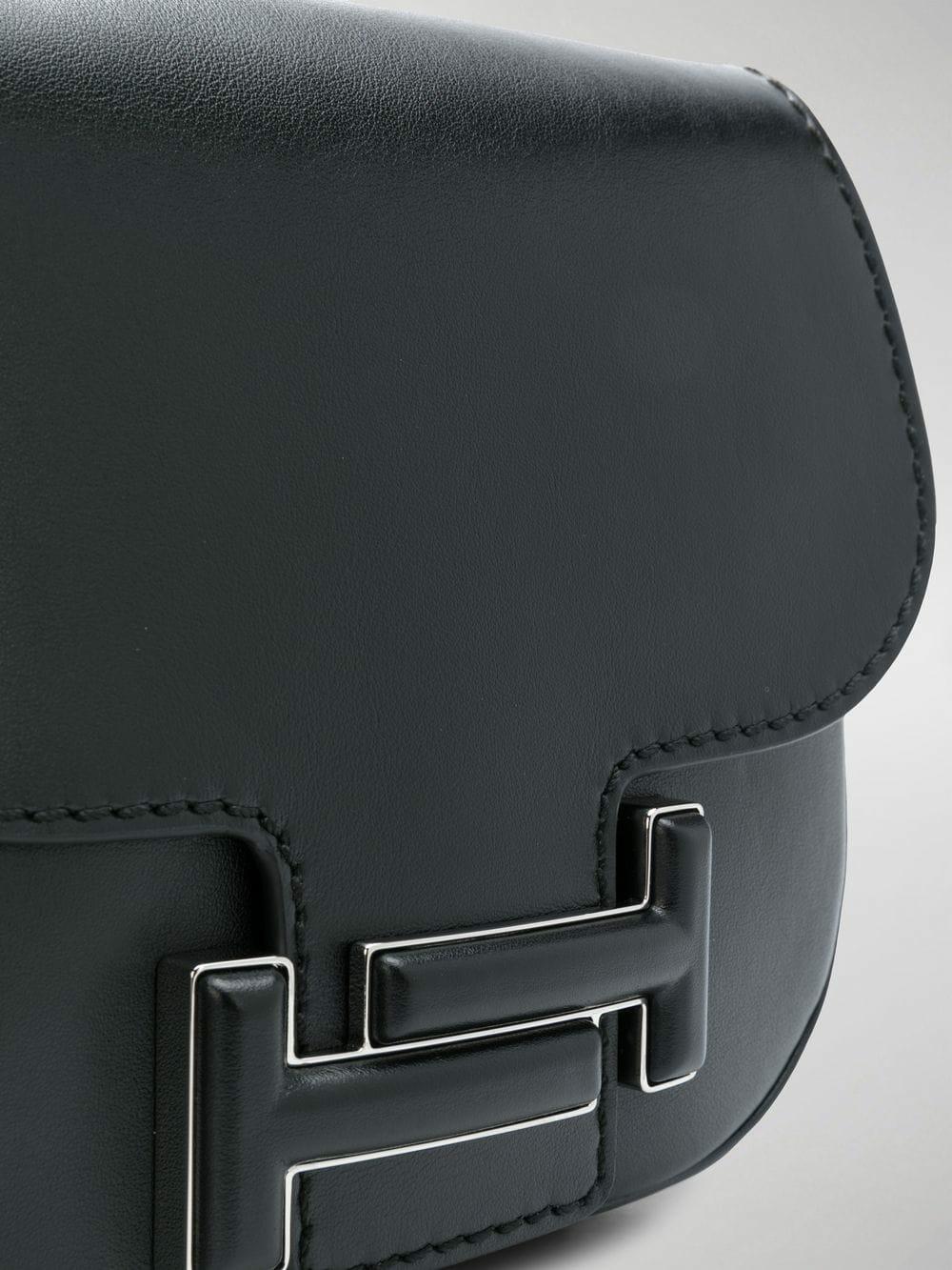 Tod's - Double T Black Leather Crossbody Bag