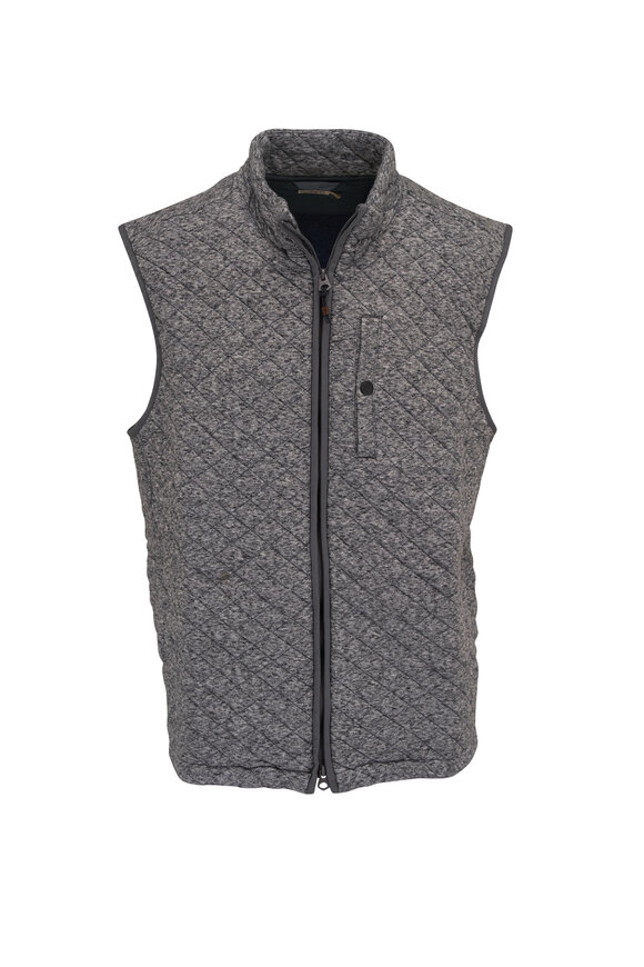 Faherty Brand - Epic Carbon Mélange Quilted Fleece Vest