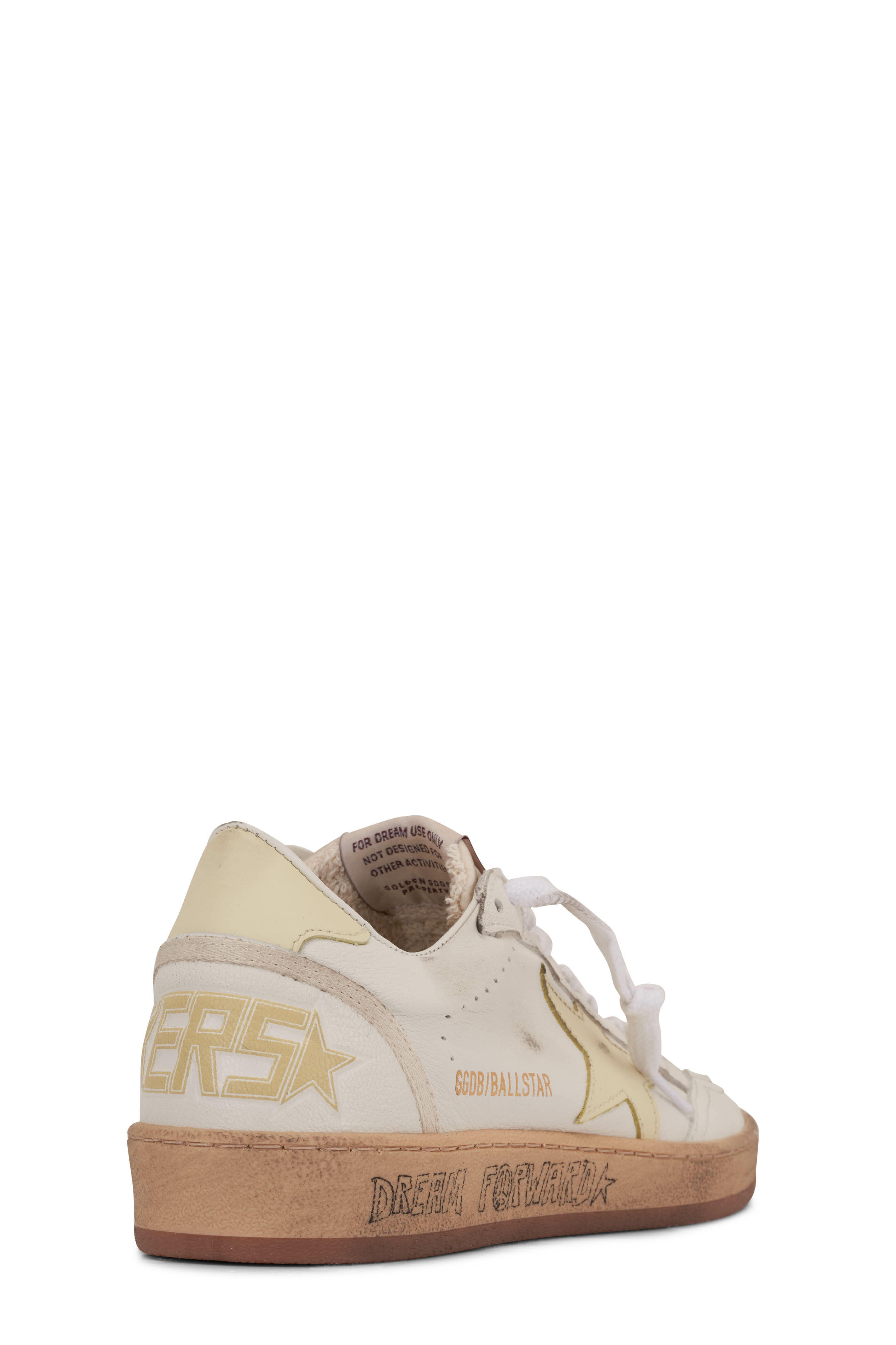 Golden Goose - Ballstar White & Yellow Sneaker | Mitchell Stores