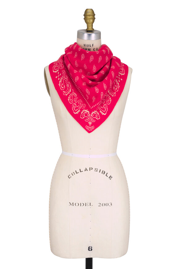 Guest in Residence The Wild Rag Red & Yellow Cashmere Bandana Scarf - view 1