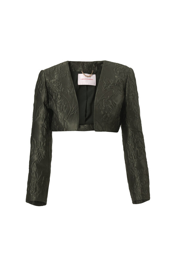 Carolina Herrera Floral Cloque Lurex Jacquard Bolero Jacket - view 1