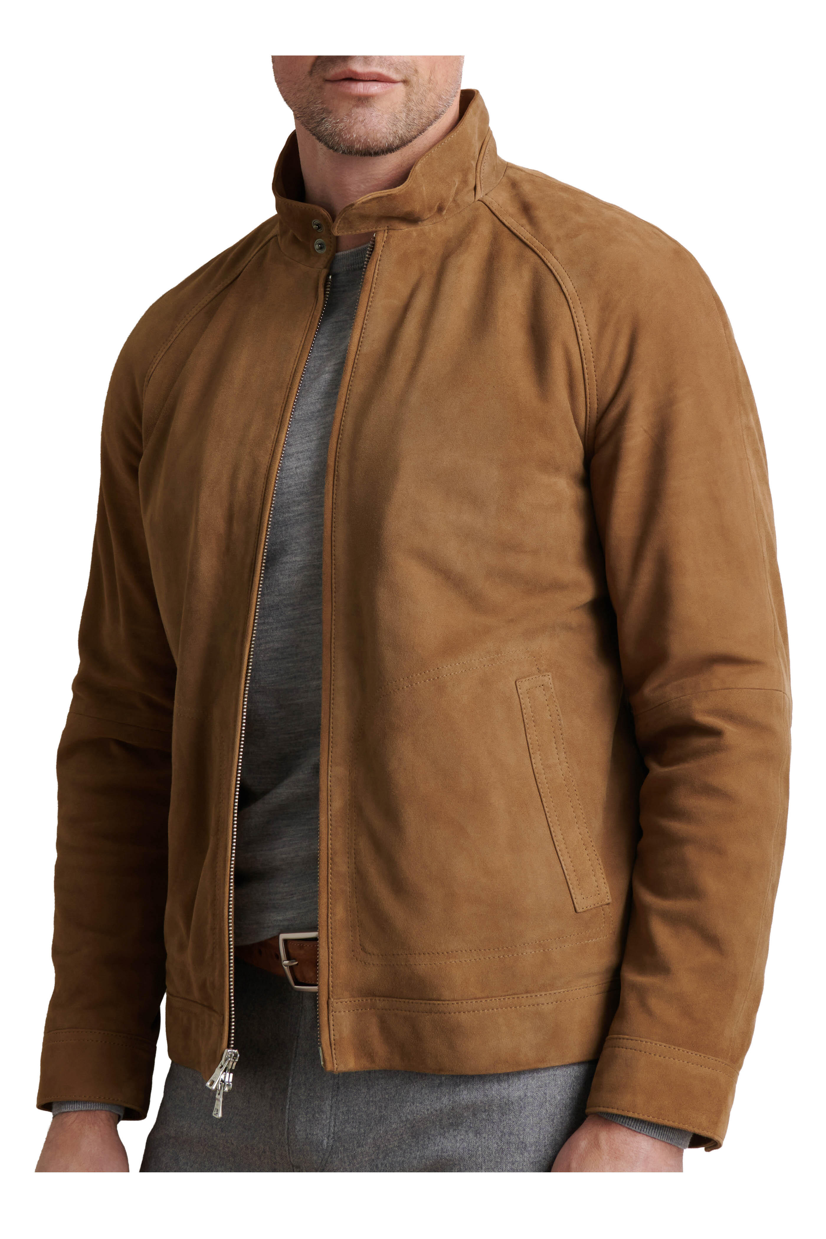 Peter Millar - Soho Saddle Stretch Suede Bomber Jacket