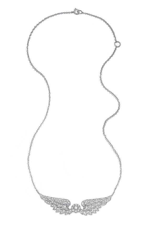 Nam Cho 18k White Gold Diamond Angel Wing Necklace - view 1