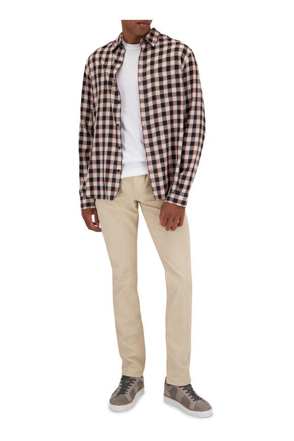 Vince - Ojai Stone Beach & Coastal Blue Plaid Sport Shirt 