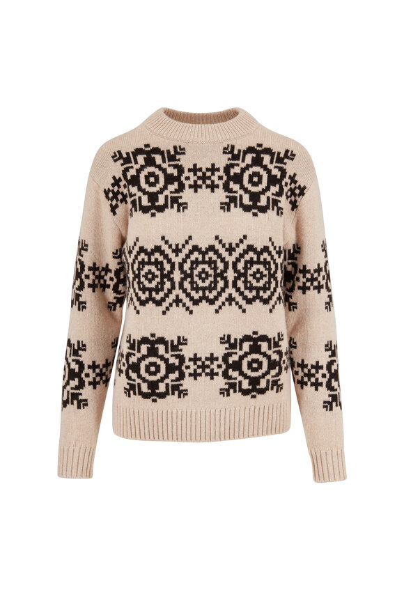 Eric Bompard - Nougat & Ebony Norwegian Snowflake Sweater