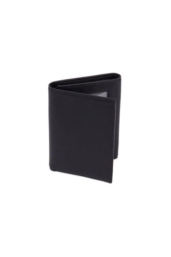 Bosca - Black Leather Tri-Fold ID Wallet