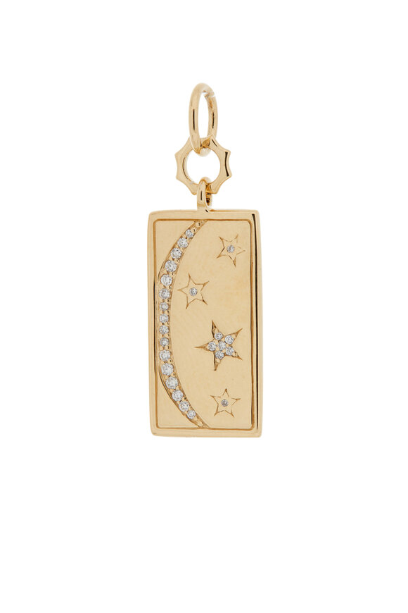 Monica Rich Kosann - 18K Yellow Gold My Sun, Moon & Stars Tag Charm