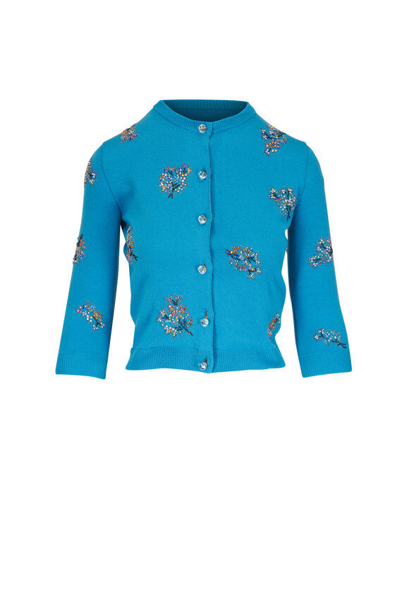 Valentino Celestial Embellished Wool Cardigan