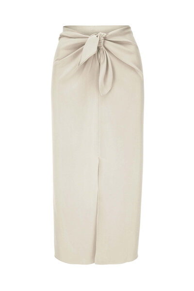 Moncler - Gonna Cream Quilted Midi Skirt | Mitchell Stores