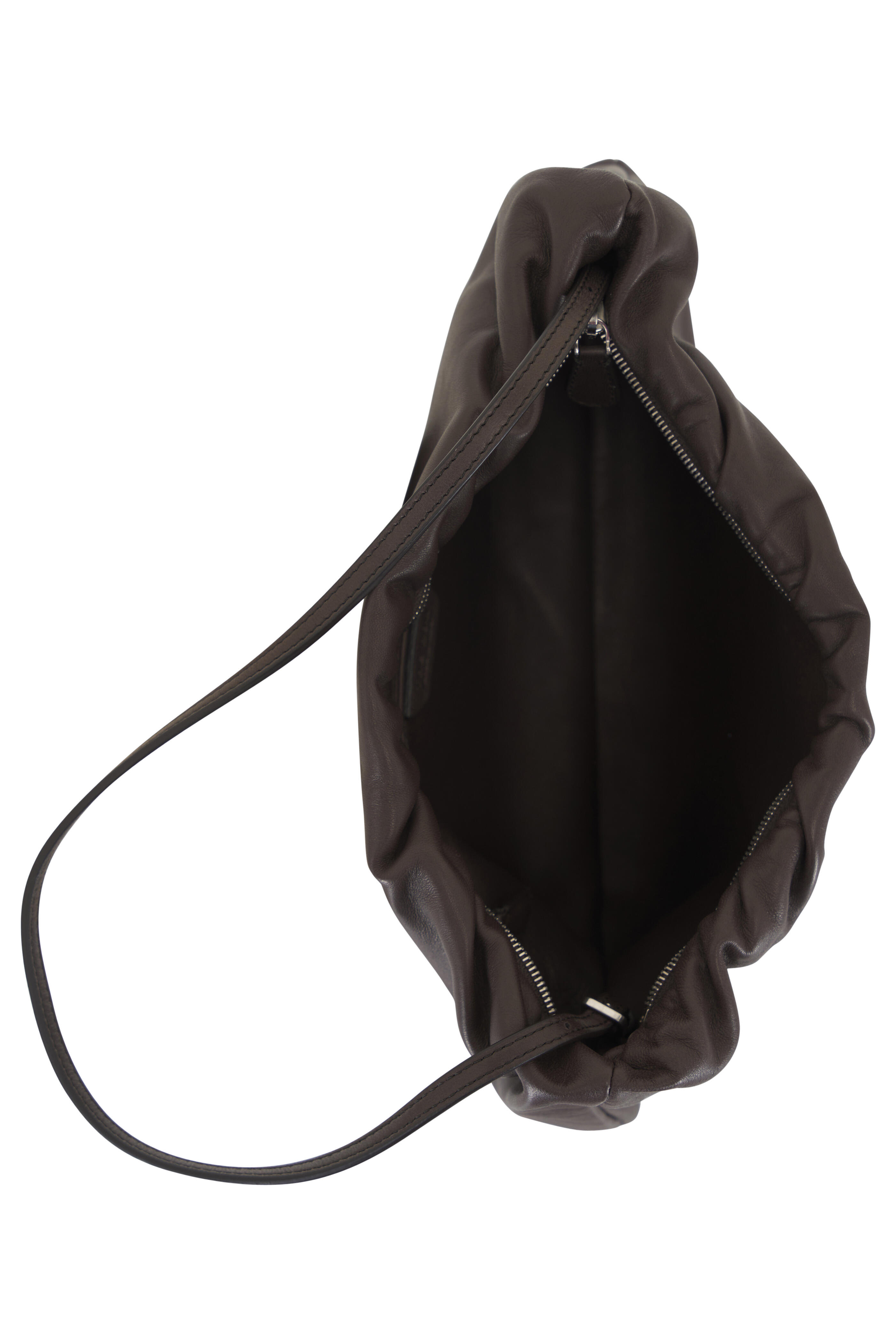 The Row - XL Bourse Dark Khaki Leather Bag | Mitchell Stores