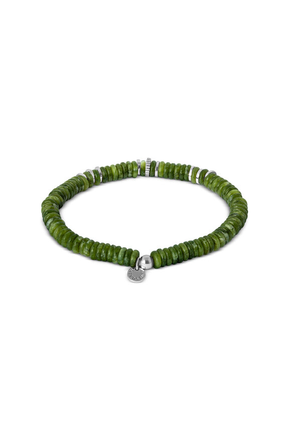 Tateossian - Jade & Bamboo Sterling Silver Bracelet