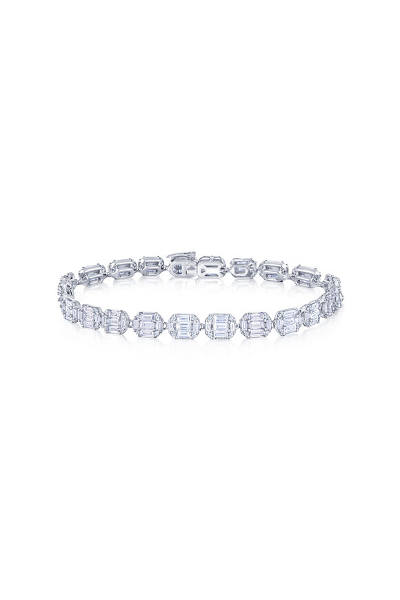 Kwiat 18k White Gold Sunburst Diamond Line Bracelet