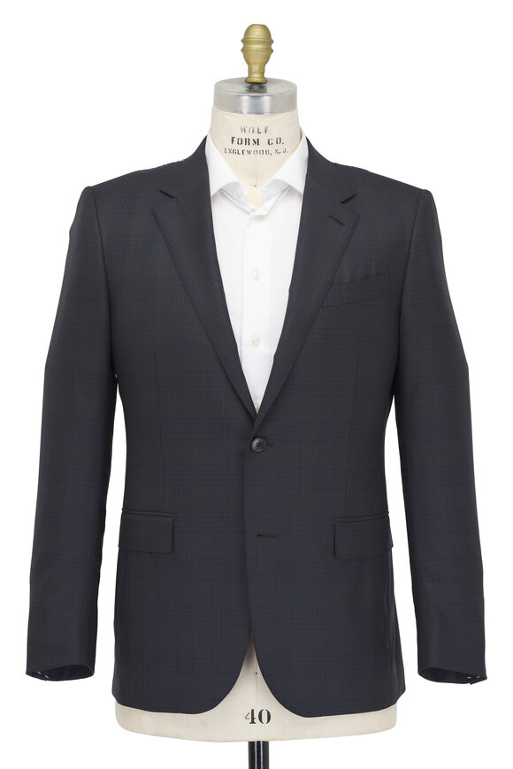 Zegna - 15milmil15 Dark Blue Plaid Wool Suit