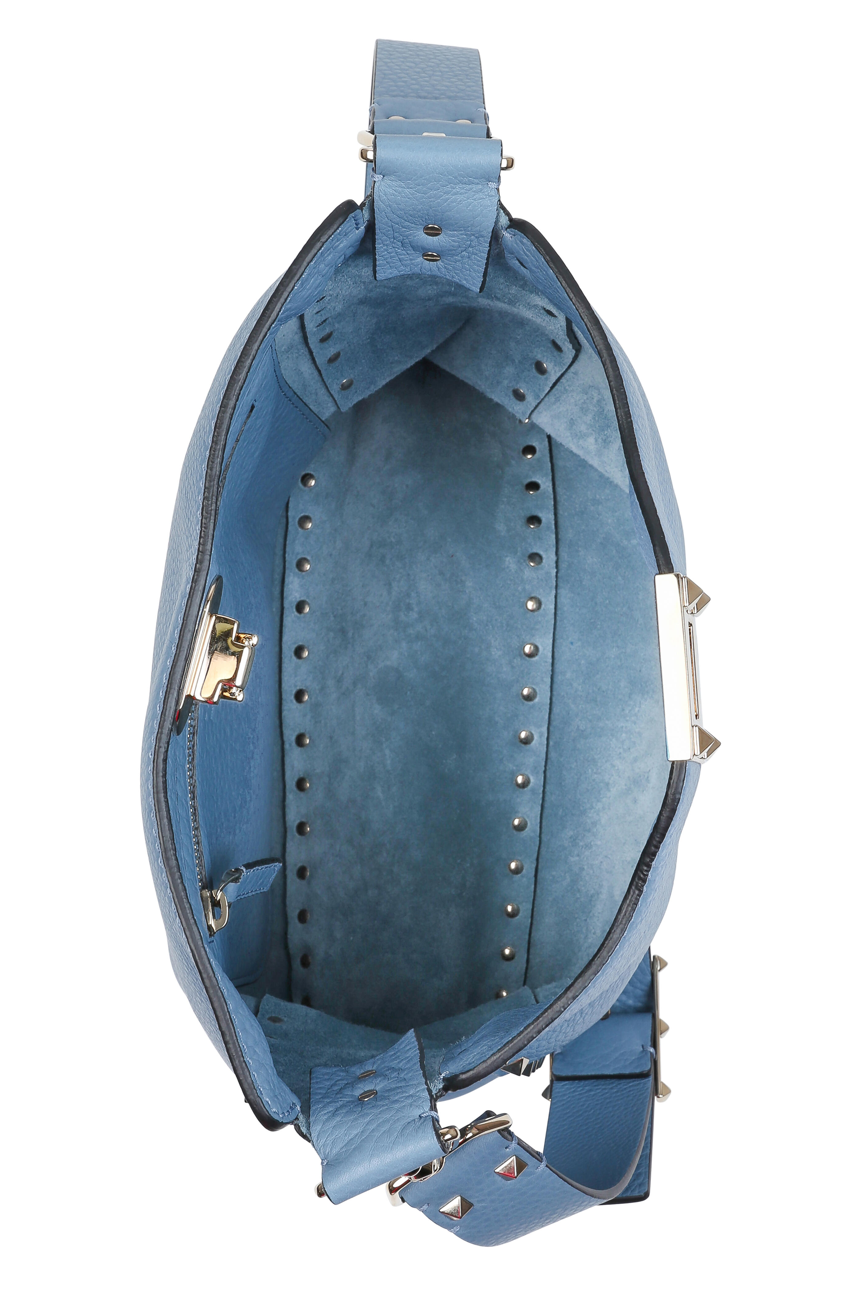 Valentino Blue Leather Medium Rockstud Backpack Valentino